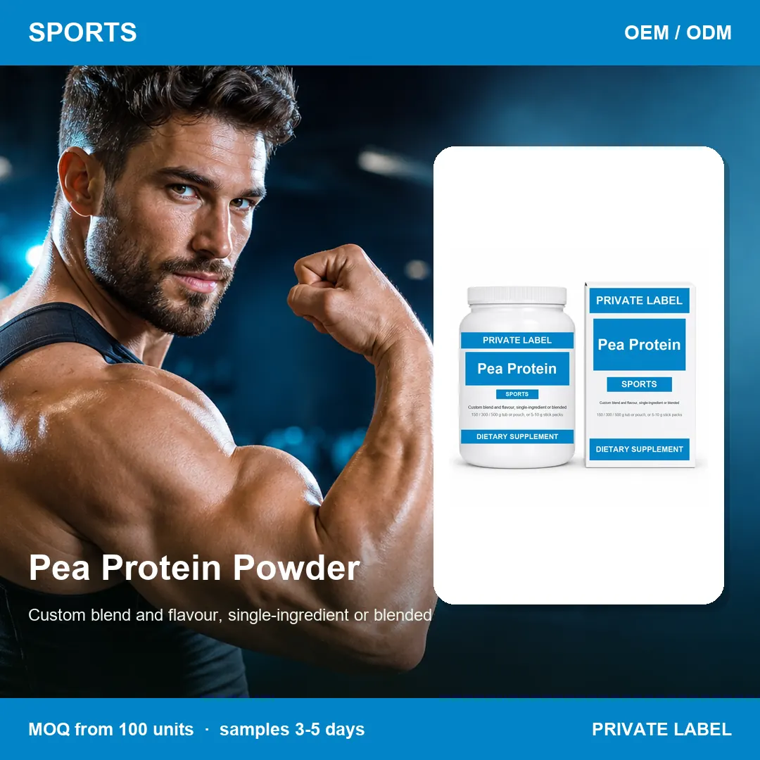 Pea Protein Powder — private-label supplement, lifestyle scene