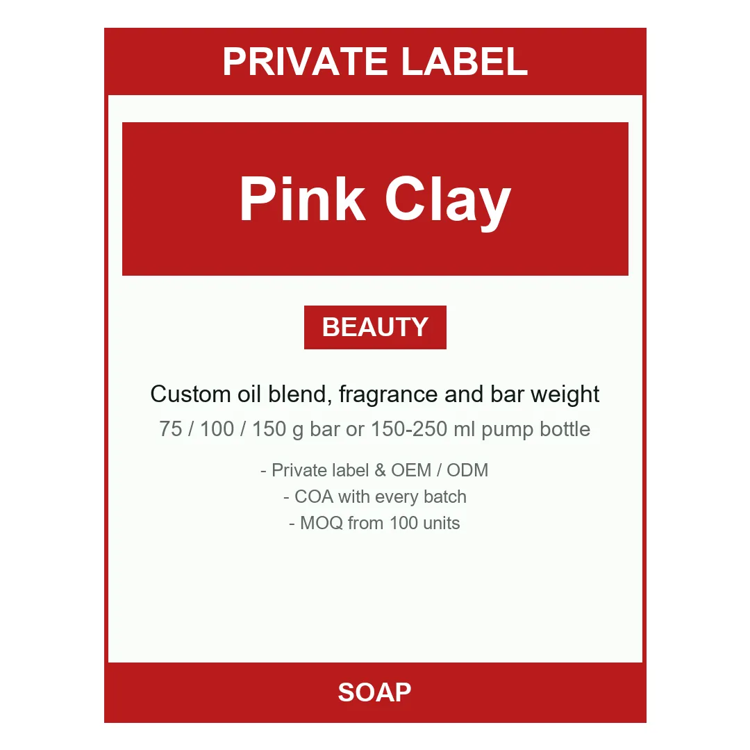 Pink Clay Soap Bar — label design detail