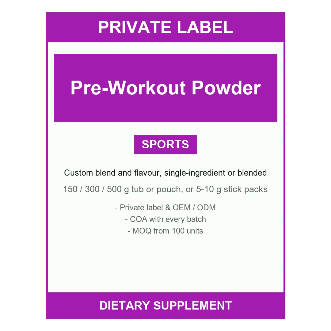 Pre-Workout Powder — label design detail