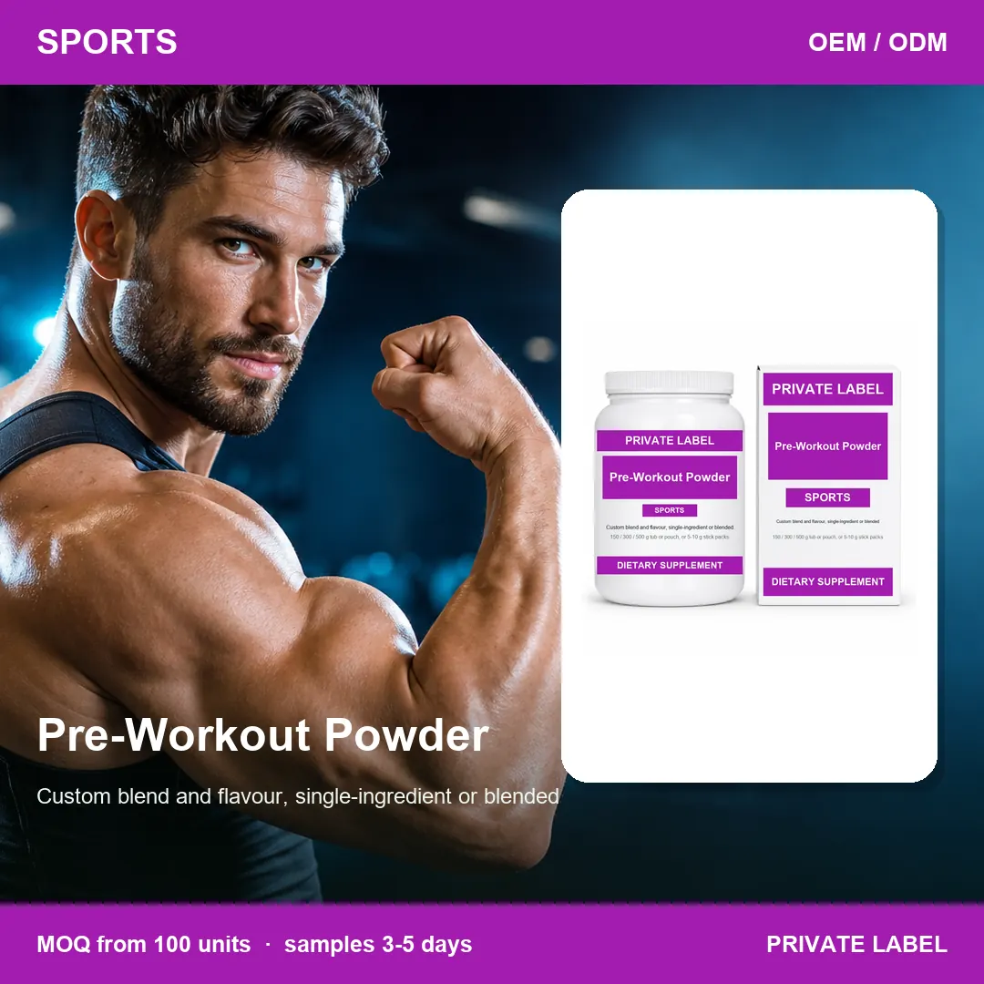 Pre-Workout Powder — private-label supplement, lifestyle scene