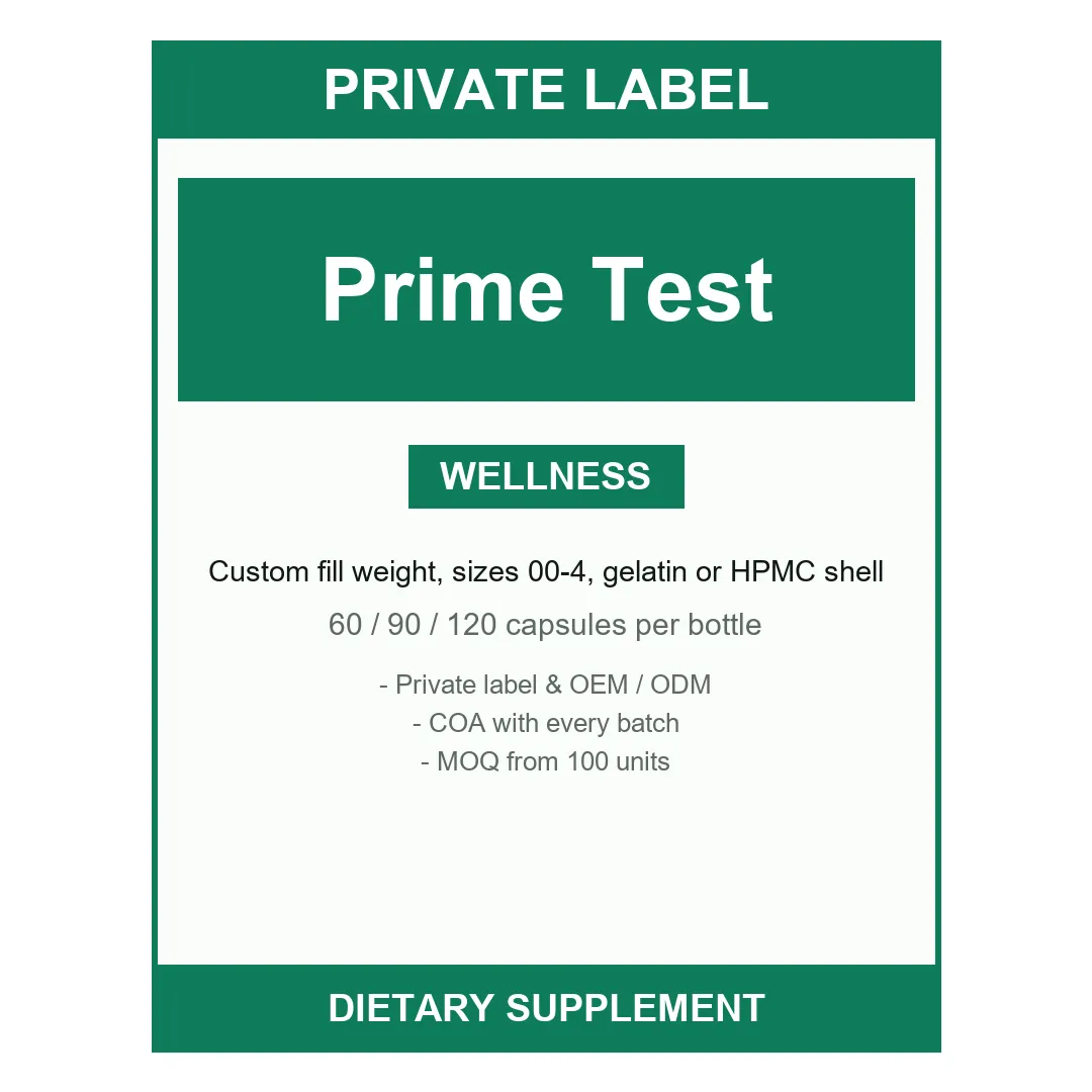 Prime Test Testosterone Support — label design detail