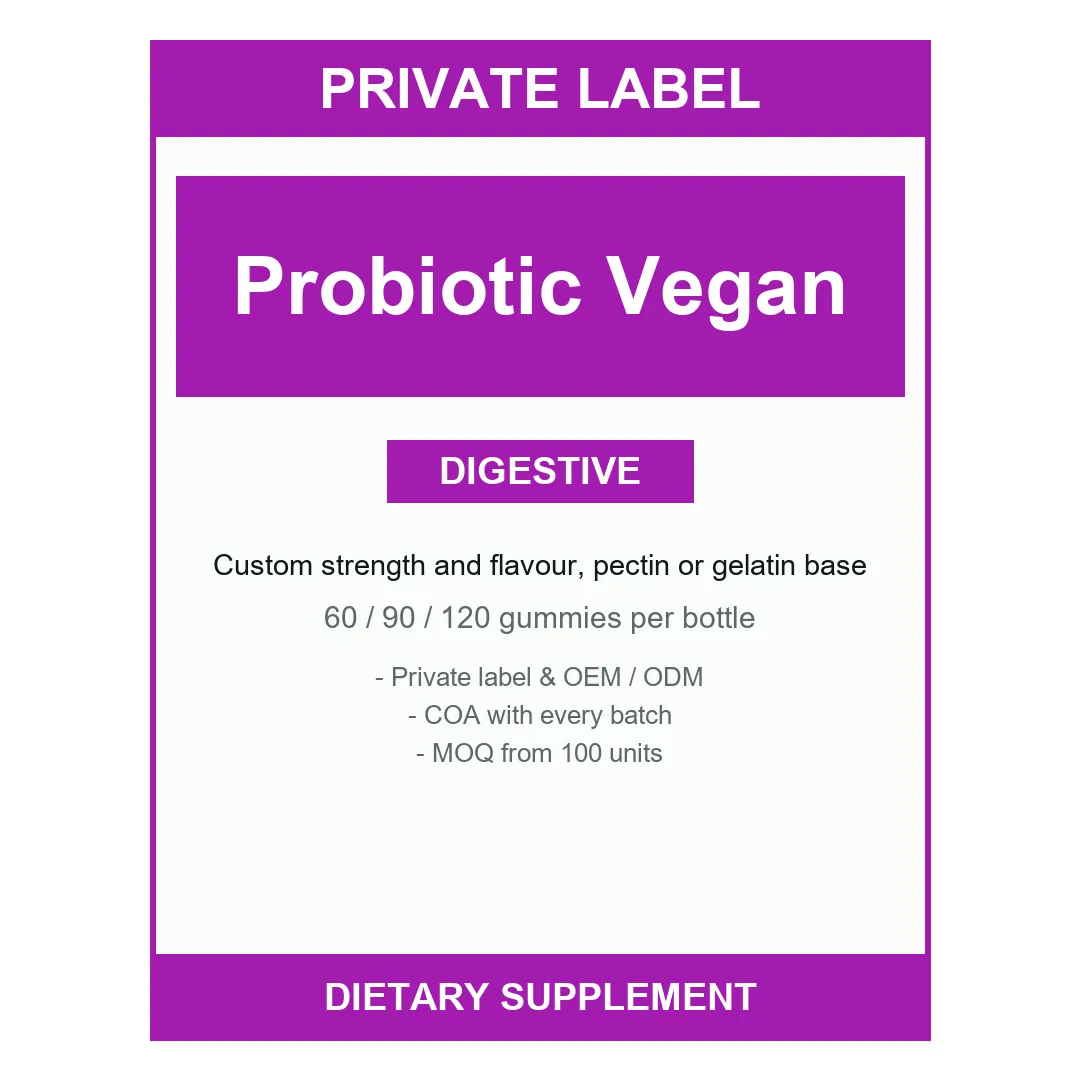 Probiotic Vegan Gummies — label design detail