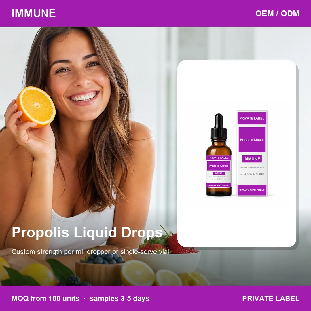 Propolis Liquid Drops — private-label supplement, lifestyle scene