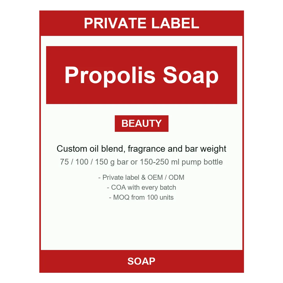 Propolis Soap Bar — label design detail