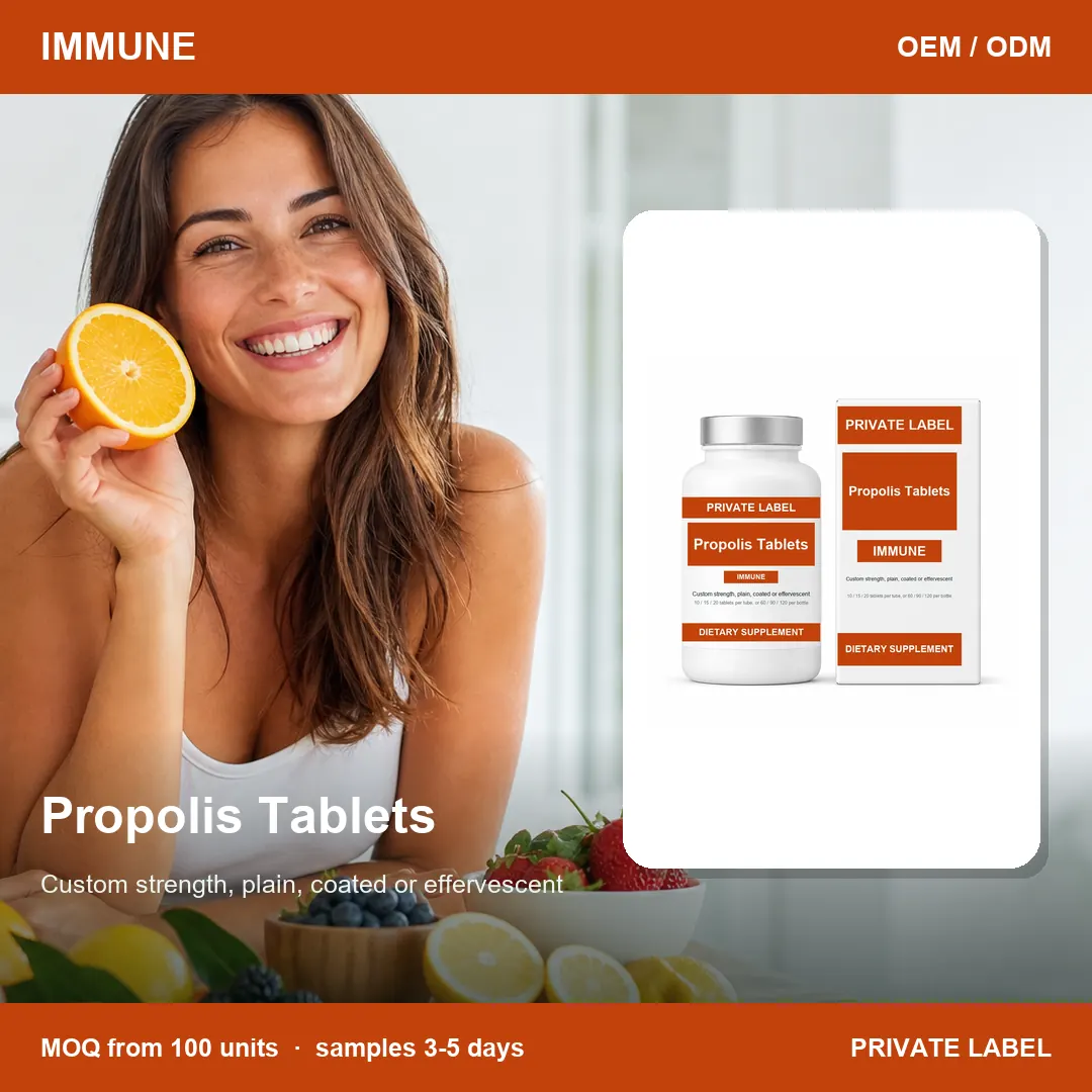 Propolis Tablets — private-label supplement, lifestyle scene