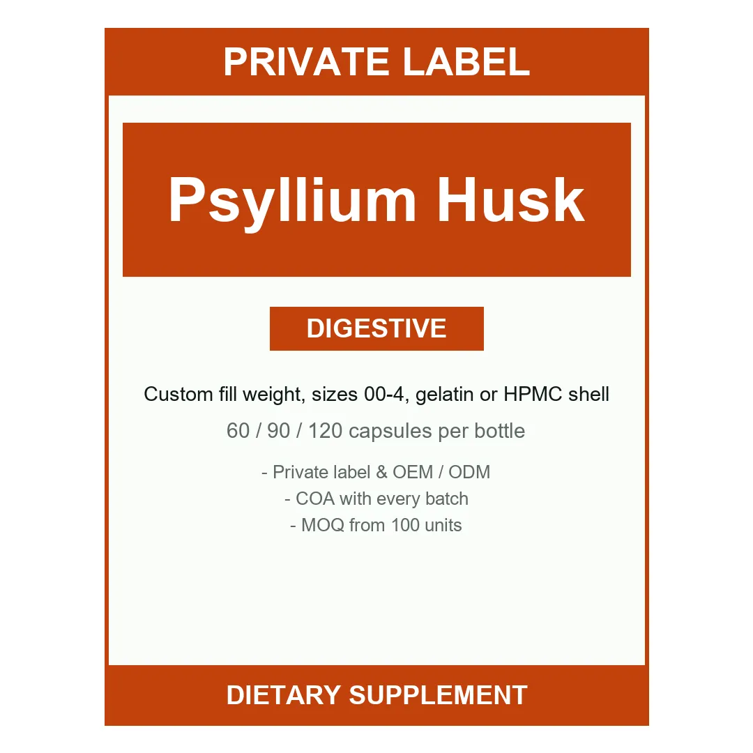 Psyllium Husk Capsules — label design detail