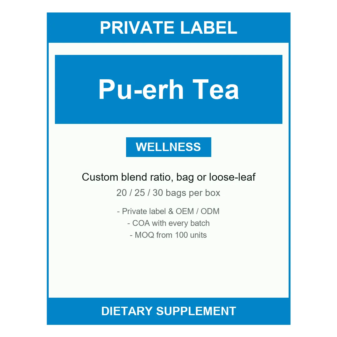 Pu-erh Tea Bags — label design detail