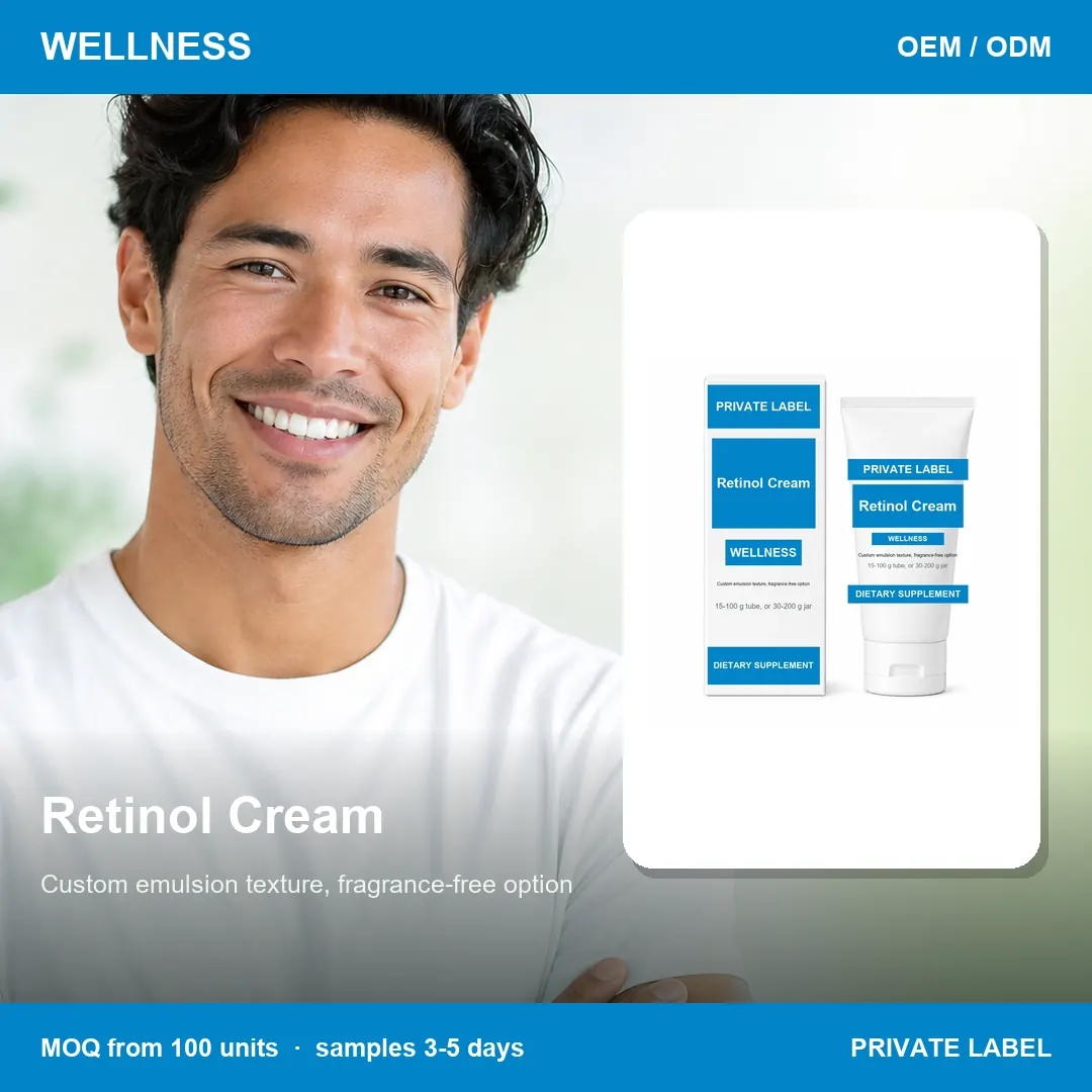Retinol Cream — private-label supplement, lifestyle scene