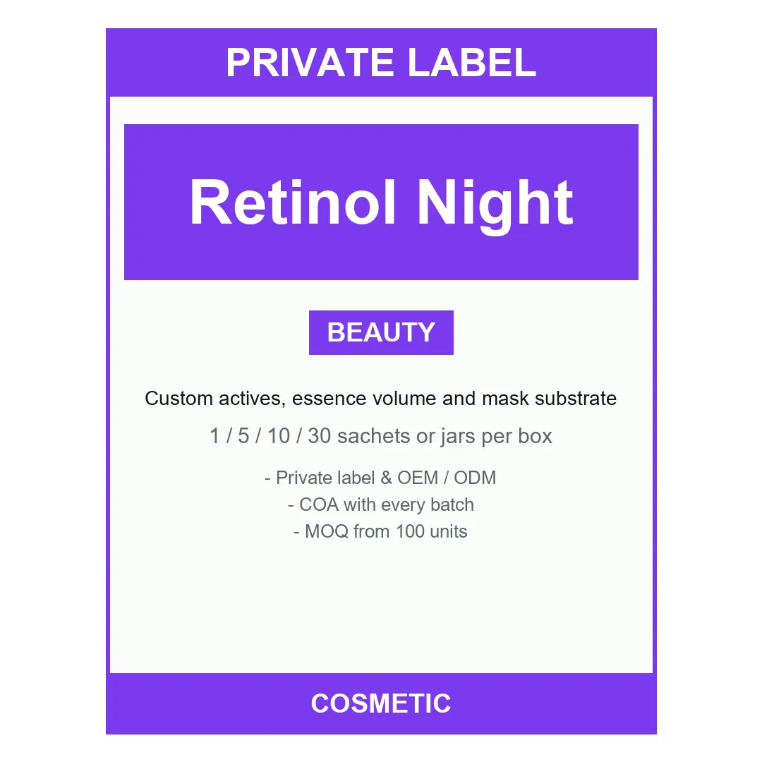 Retinol Night Sheet Mask — label design detail