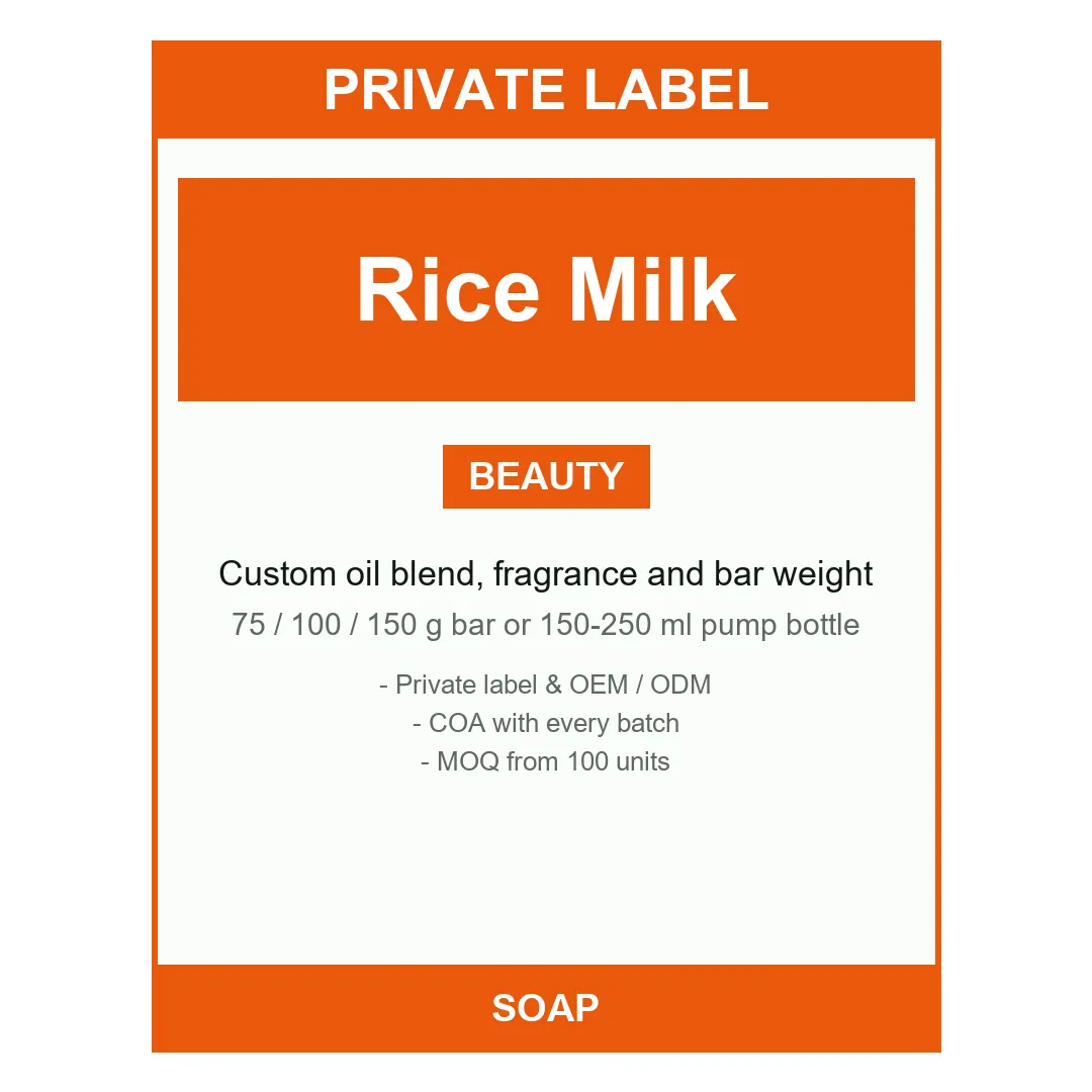 Rice Milk Soap Bar — label design detail