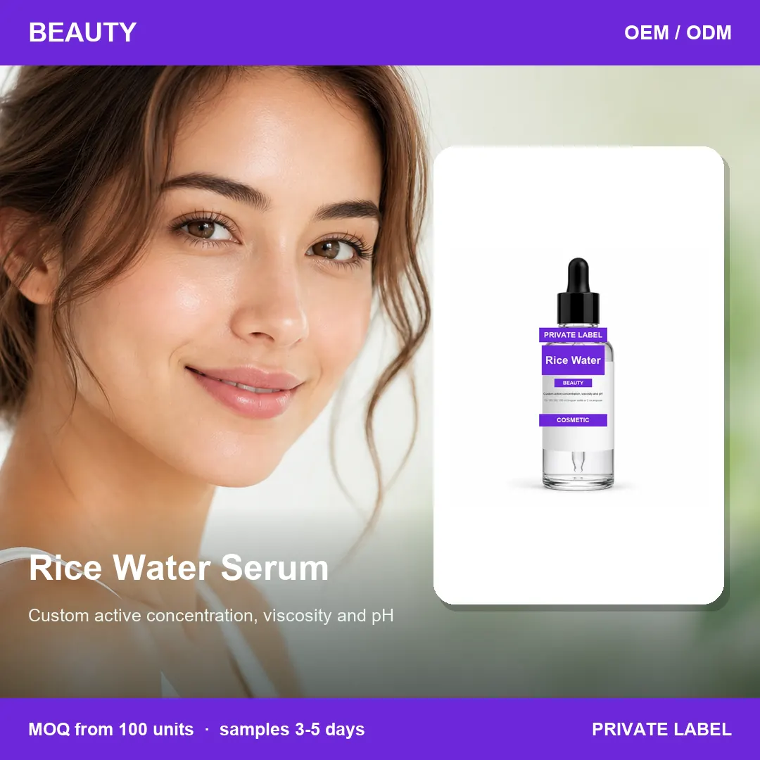 Rice Water Serum — private-label supplement, lifestyle scene
