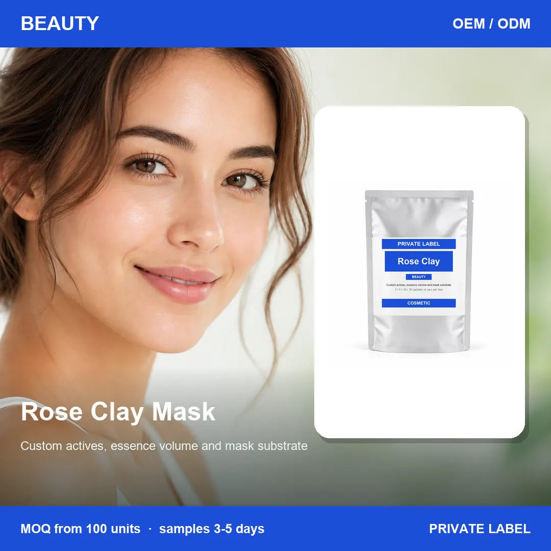 Rose Clay Mask — private-label supplement, lifestyle scene