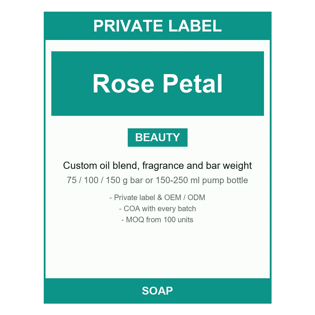 Rose Petal Soap Bar — label design detail