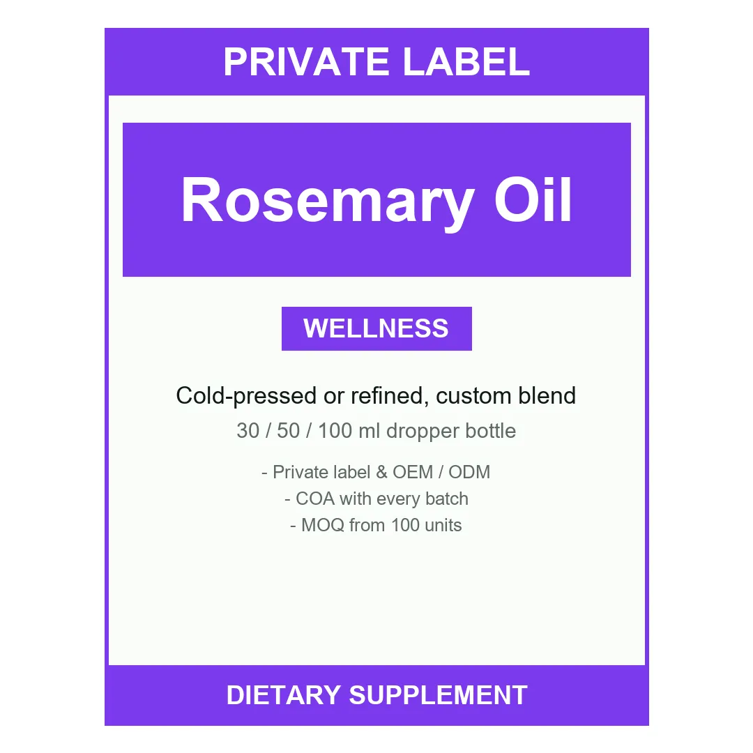 Rosemary Oil — label design detail