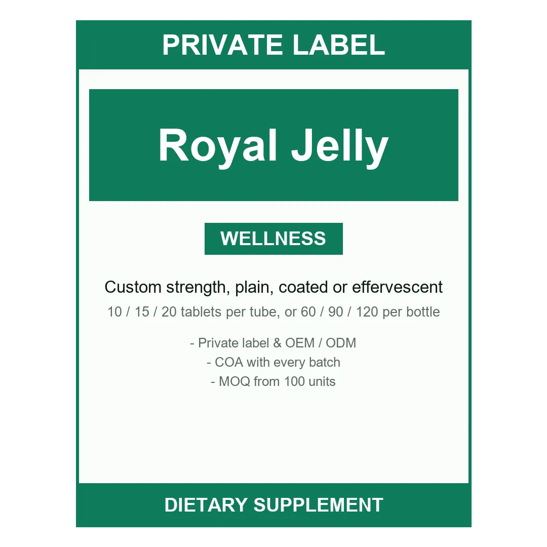 Royal Jelly Tablets — label design detail