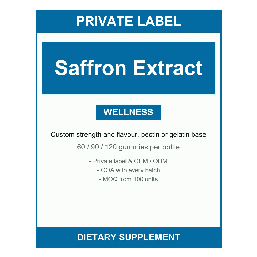 Saffron Extract Gummies — label design detail