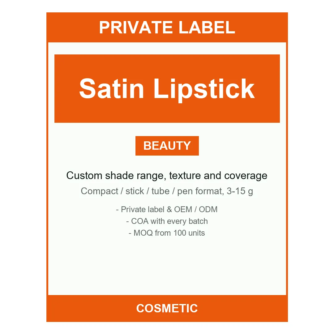 Satin Lipstick — label design detail