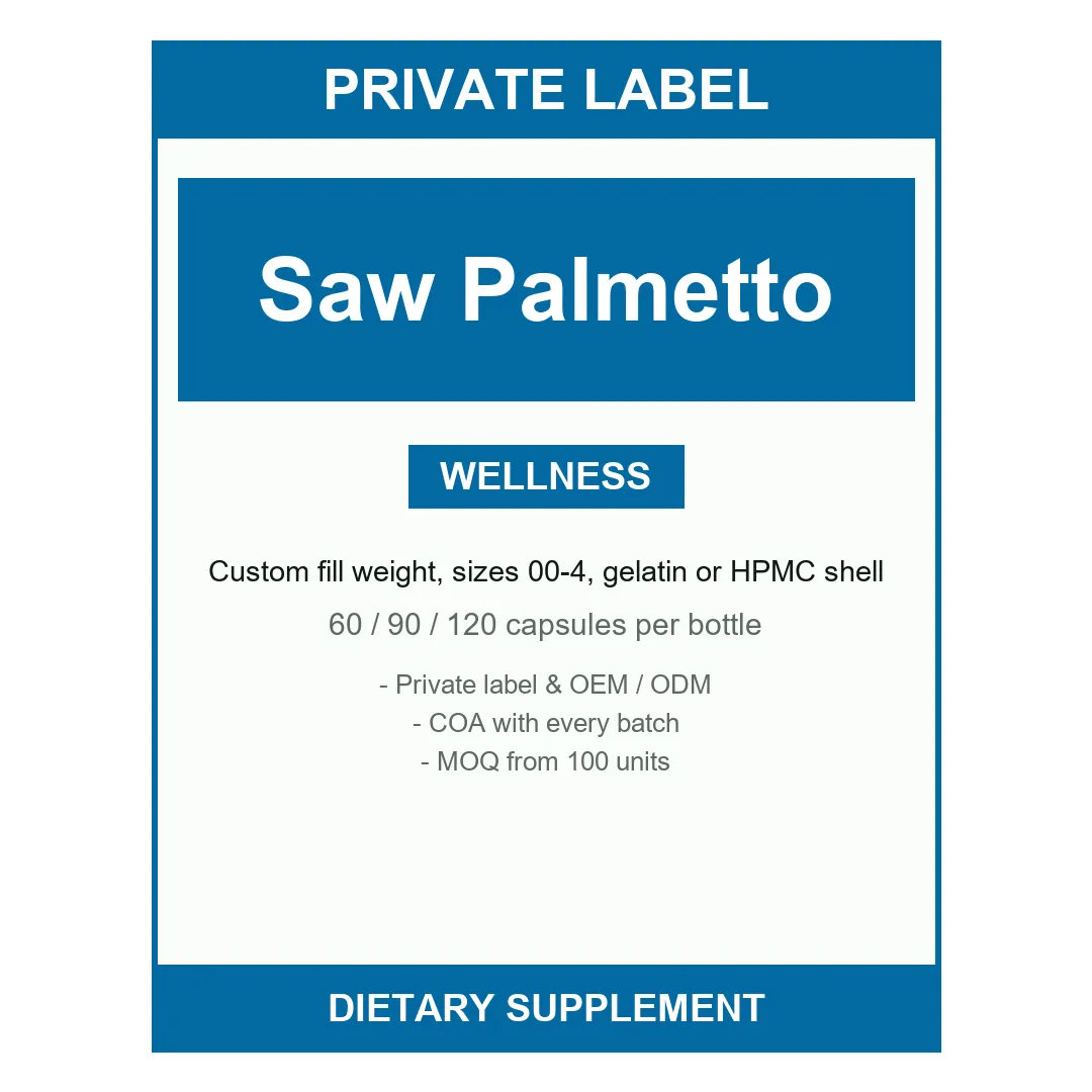 Saw Palmetto Capsules — label design detail