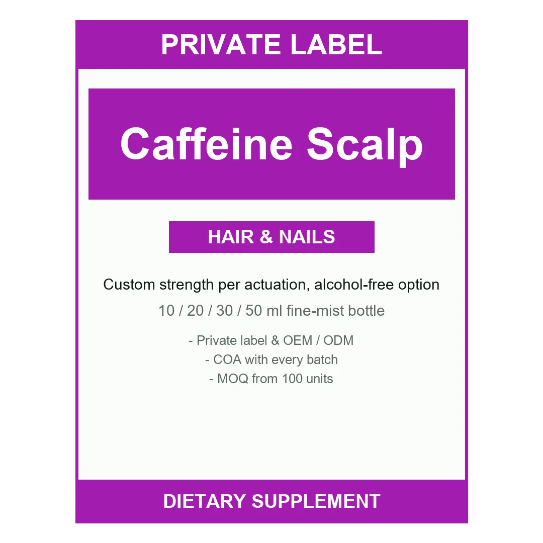 Caffeine Scalp Spray — label design detail