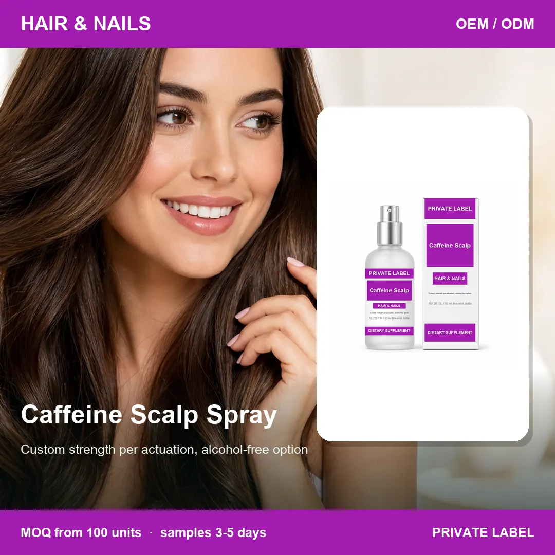 Caffeine Scalp Spray — private-label supplement, lifestyle scene