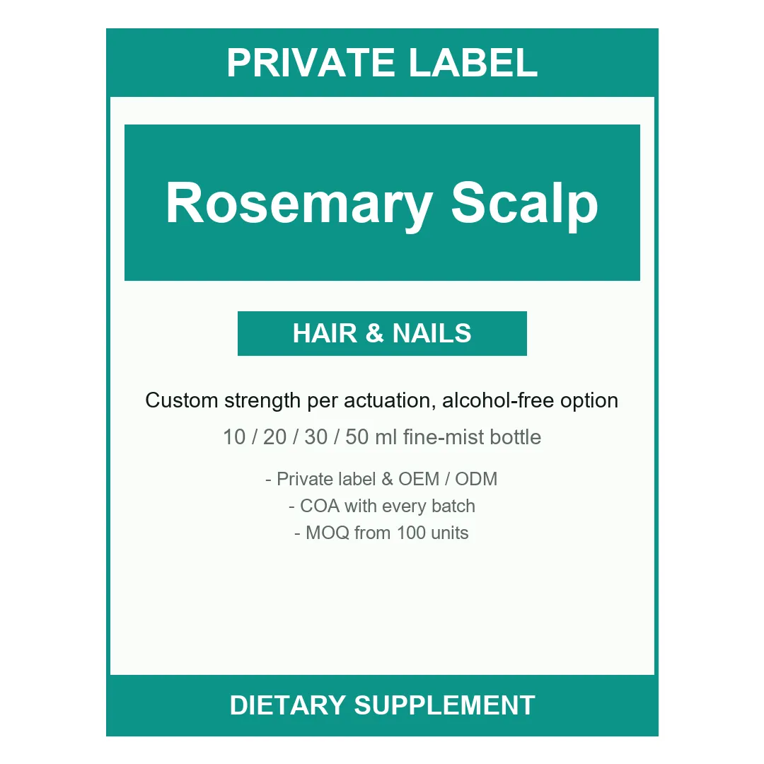 Rosemary Scalp Spray — label design detail