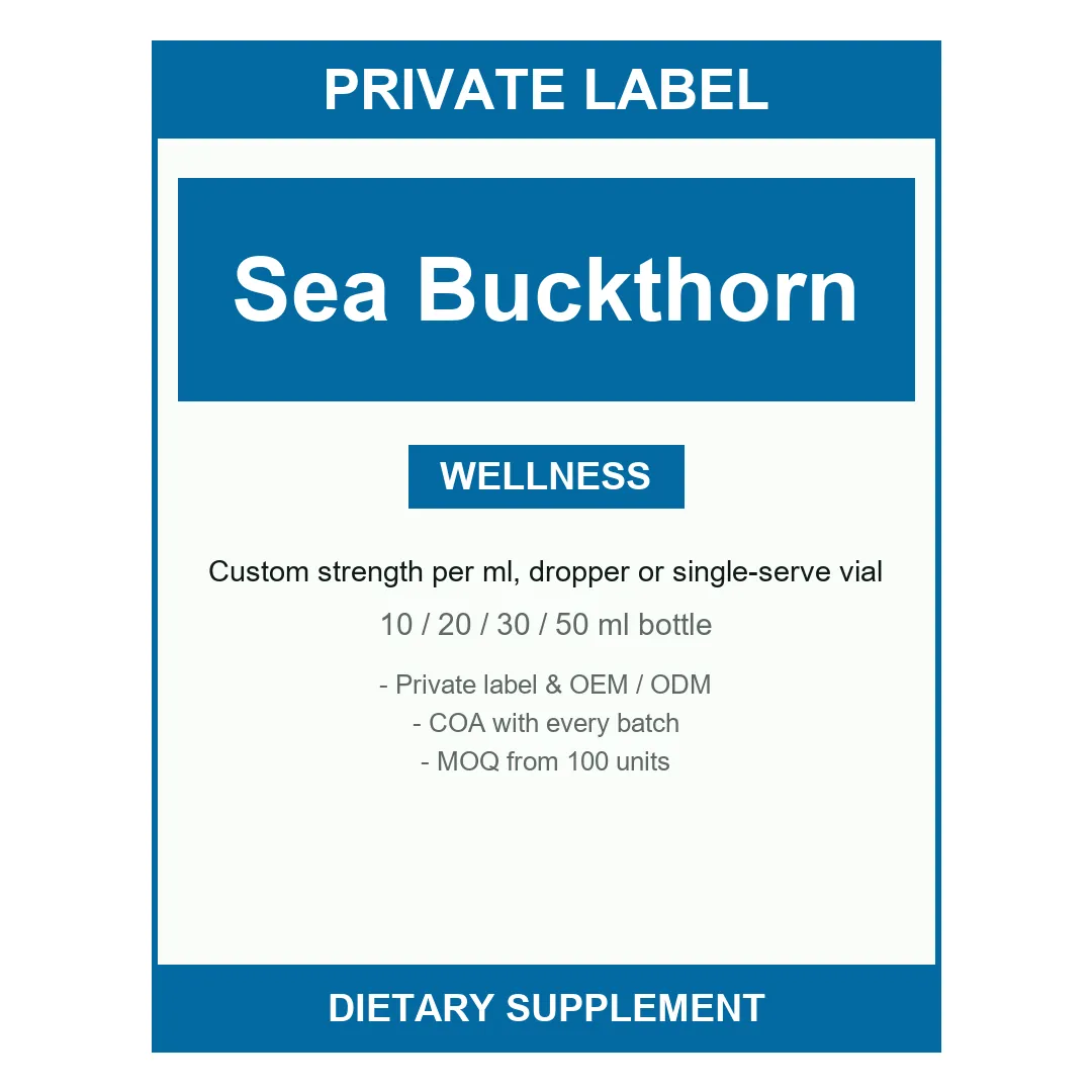 Sea Buckthorn Liquid Drops — label design detail