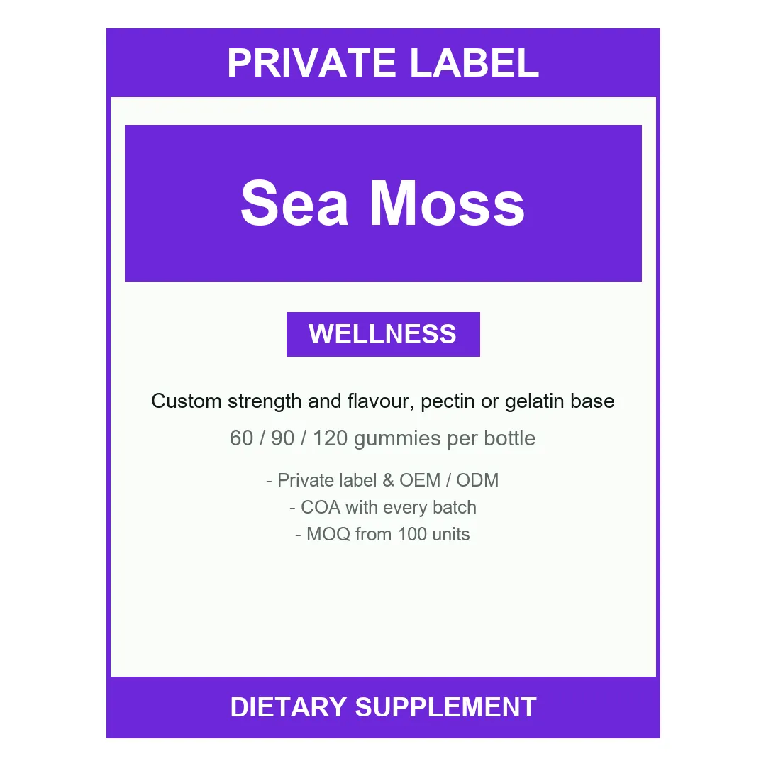Irish Sea Moss Gummies — label design detail