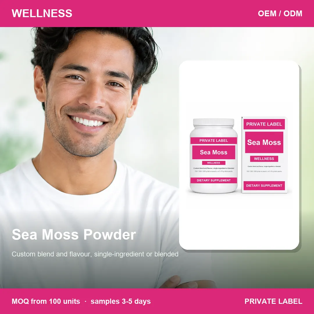 Sea Moss Powder — private-label supplement, lifestyle scene