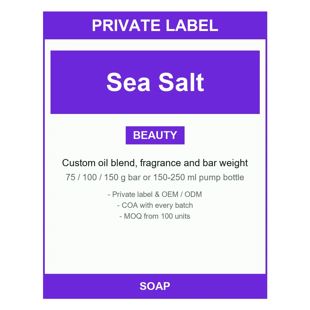 Sea Salt Soap Bar — label design detail