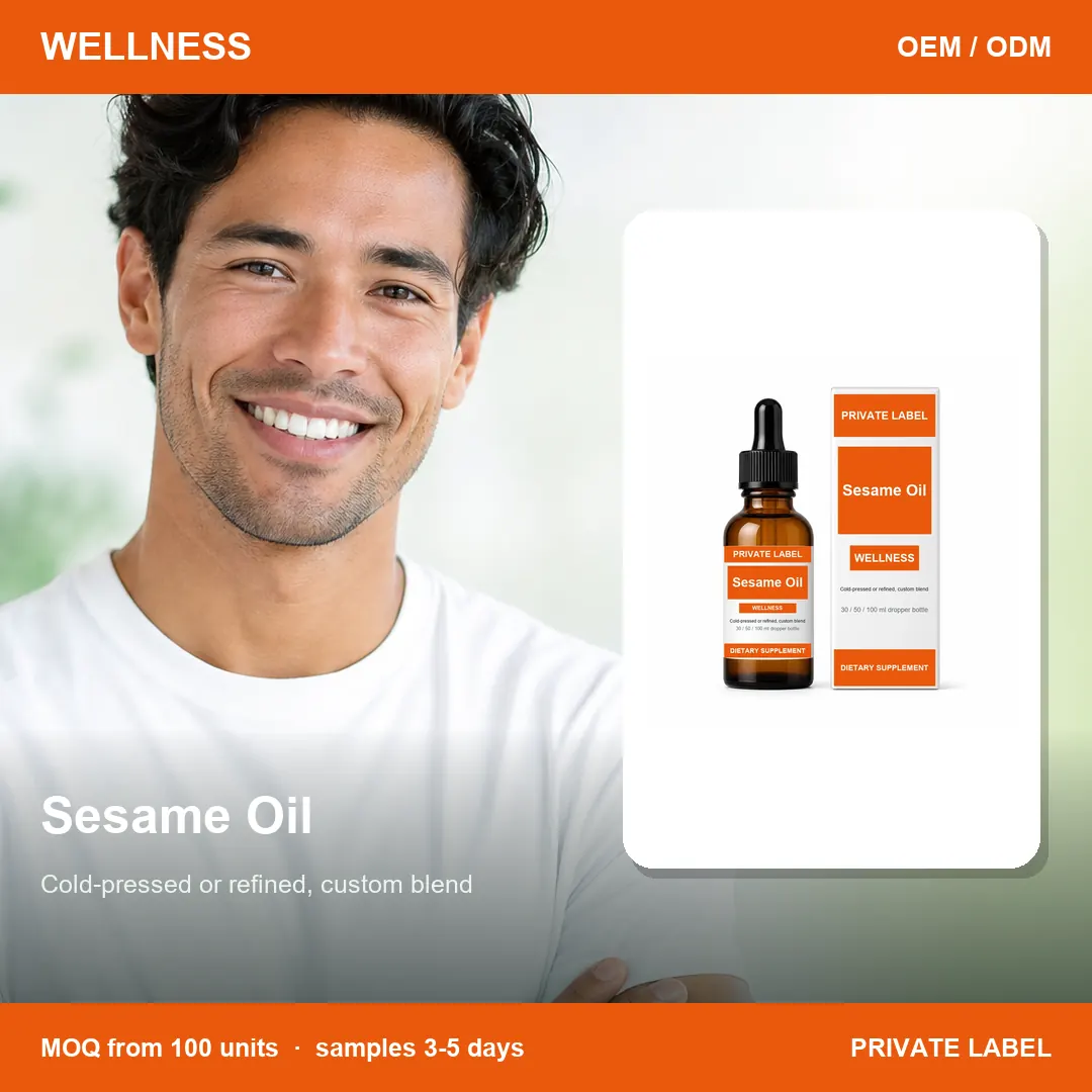 Sesame Oil — private-label supplement, lifestyle scene
