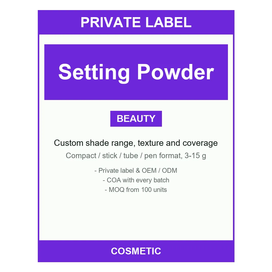 Setting Powder — label design detail