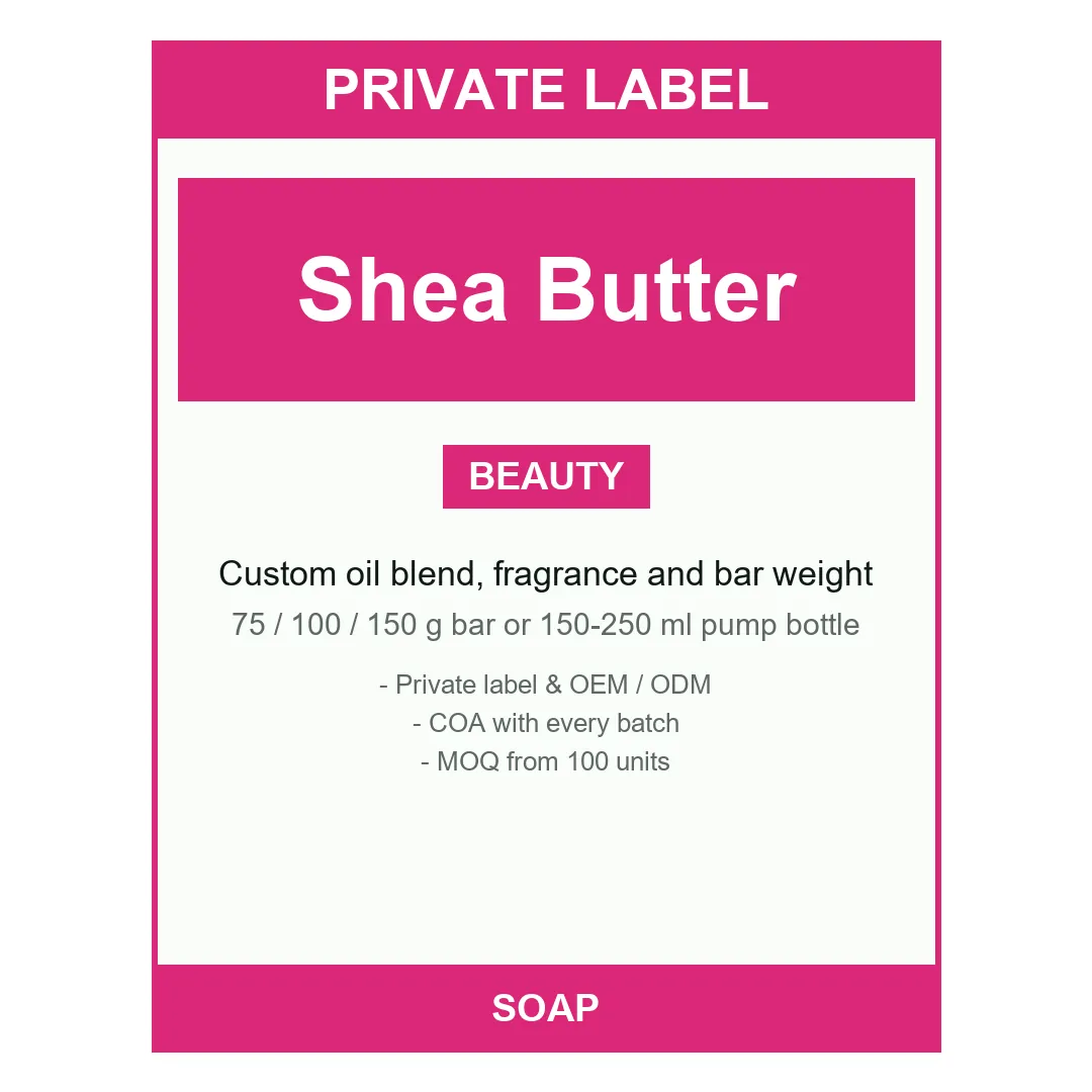 Shea Butter Soap Bar — label design detail