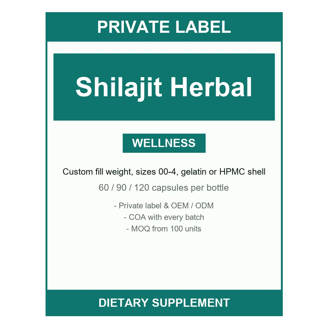 Shilajit Herbal Capsules — label design detail