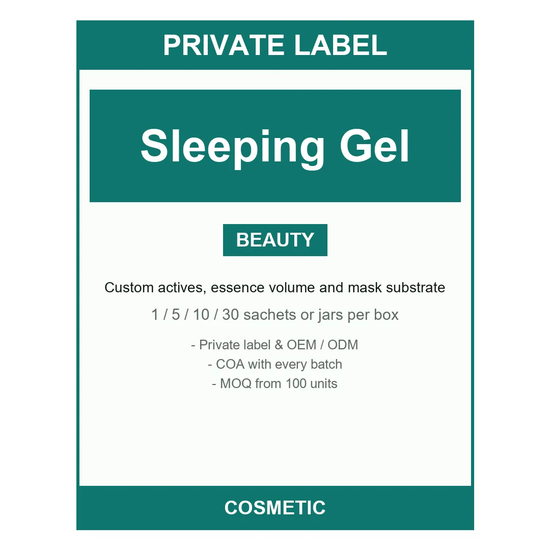 Sleeping Gel Mask — label design detail