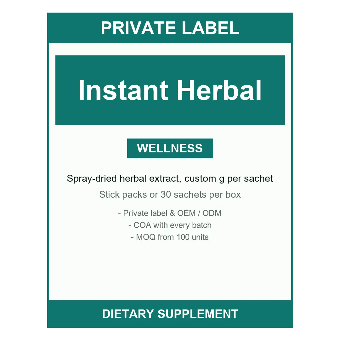 Instant Herbal Tea Powder — label design detail