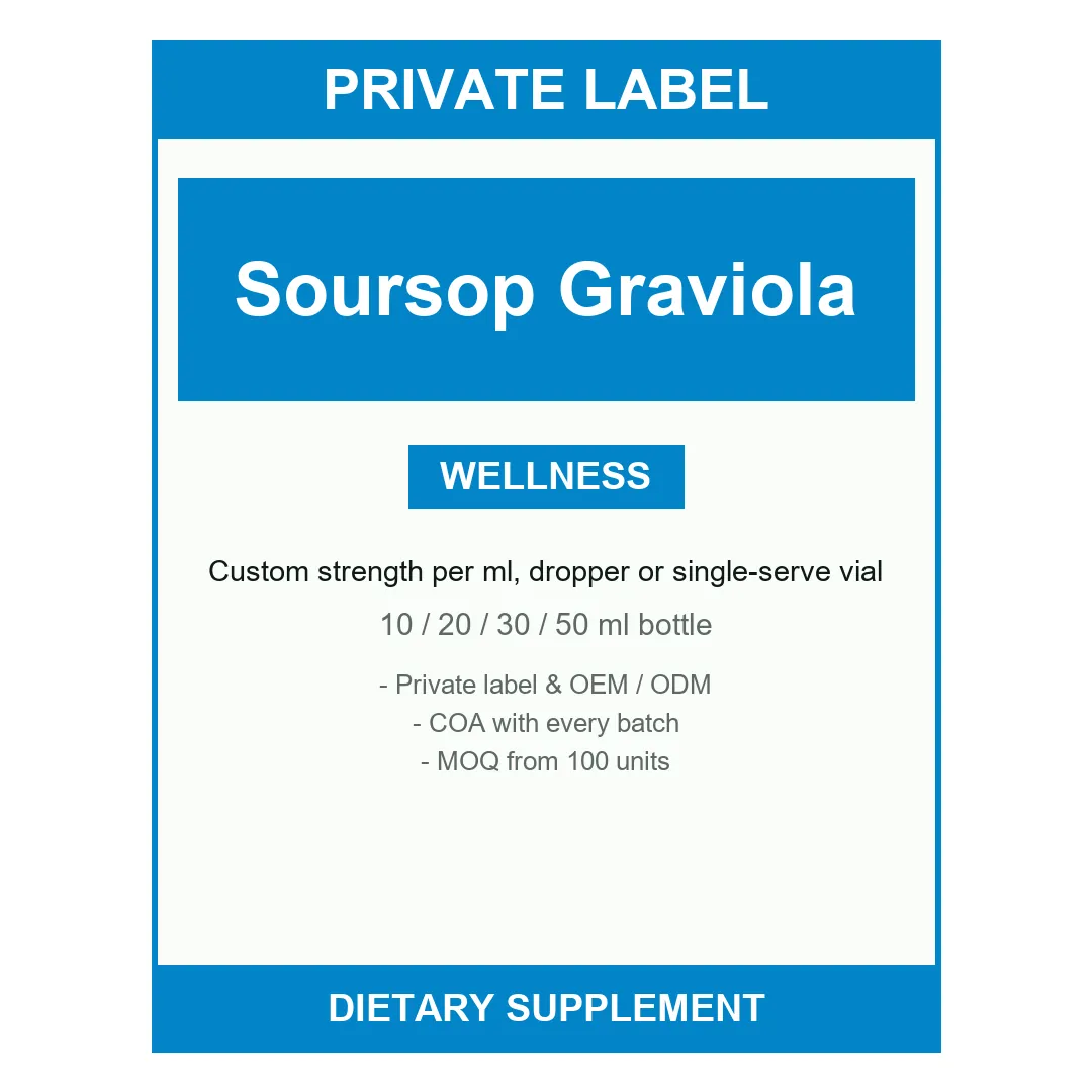Soursop Graviola Liquid Drops — label design detail