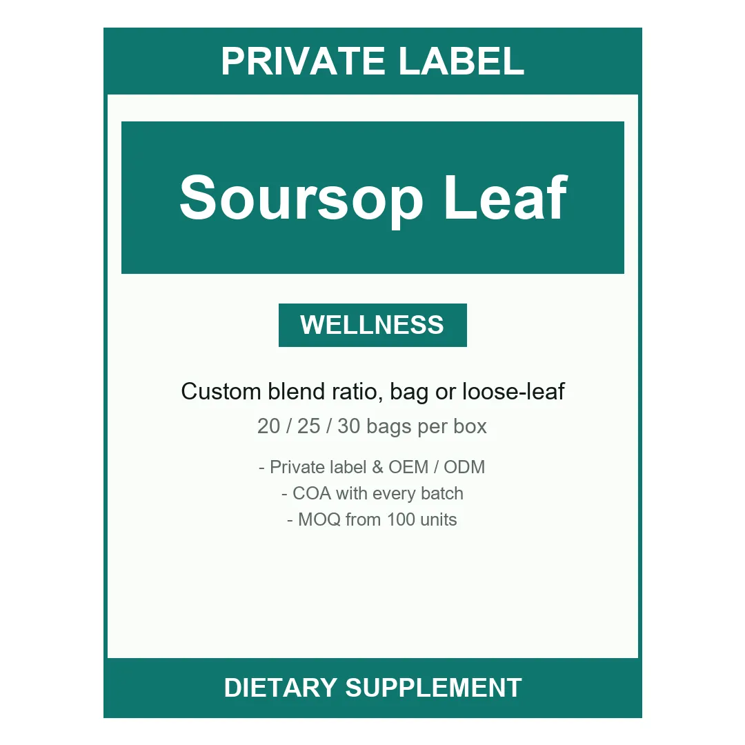 Soursop Leaf Green Tea — label design detail