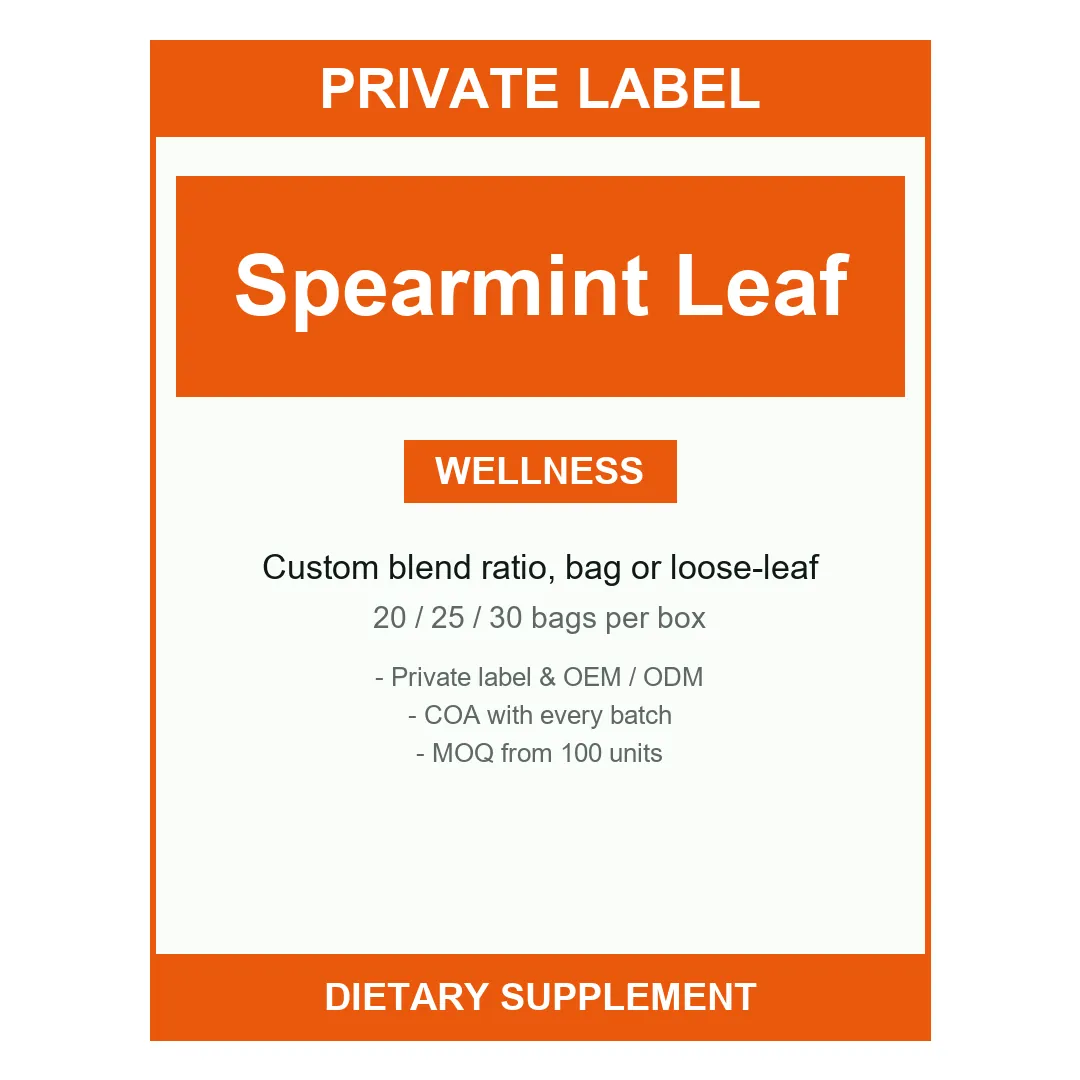 Spearmint Leaf Tea — label design detail