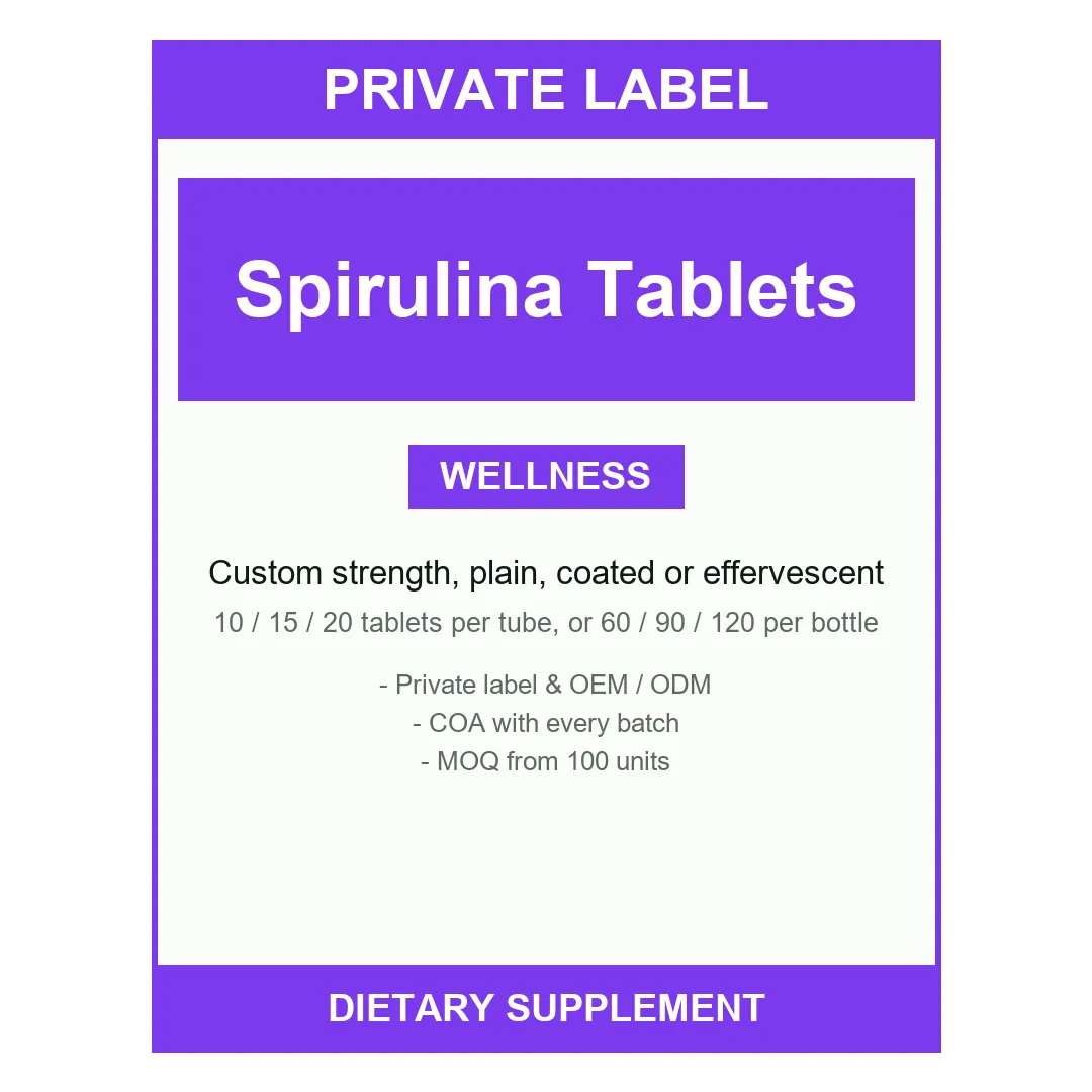 Spirulina Tablets — label design detail
