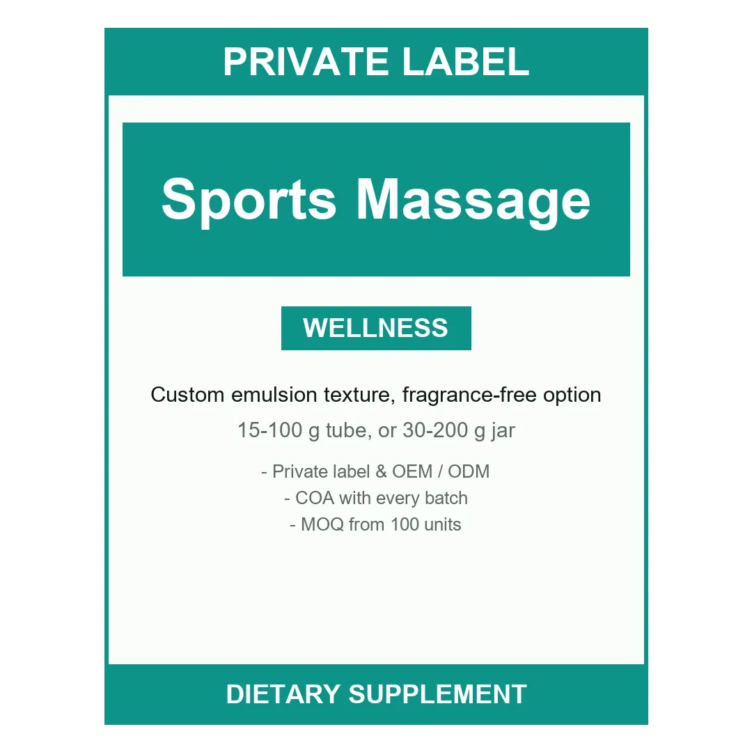 Sports Massage Cream — label design detail