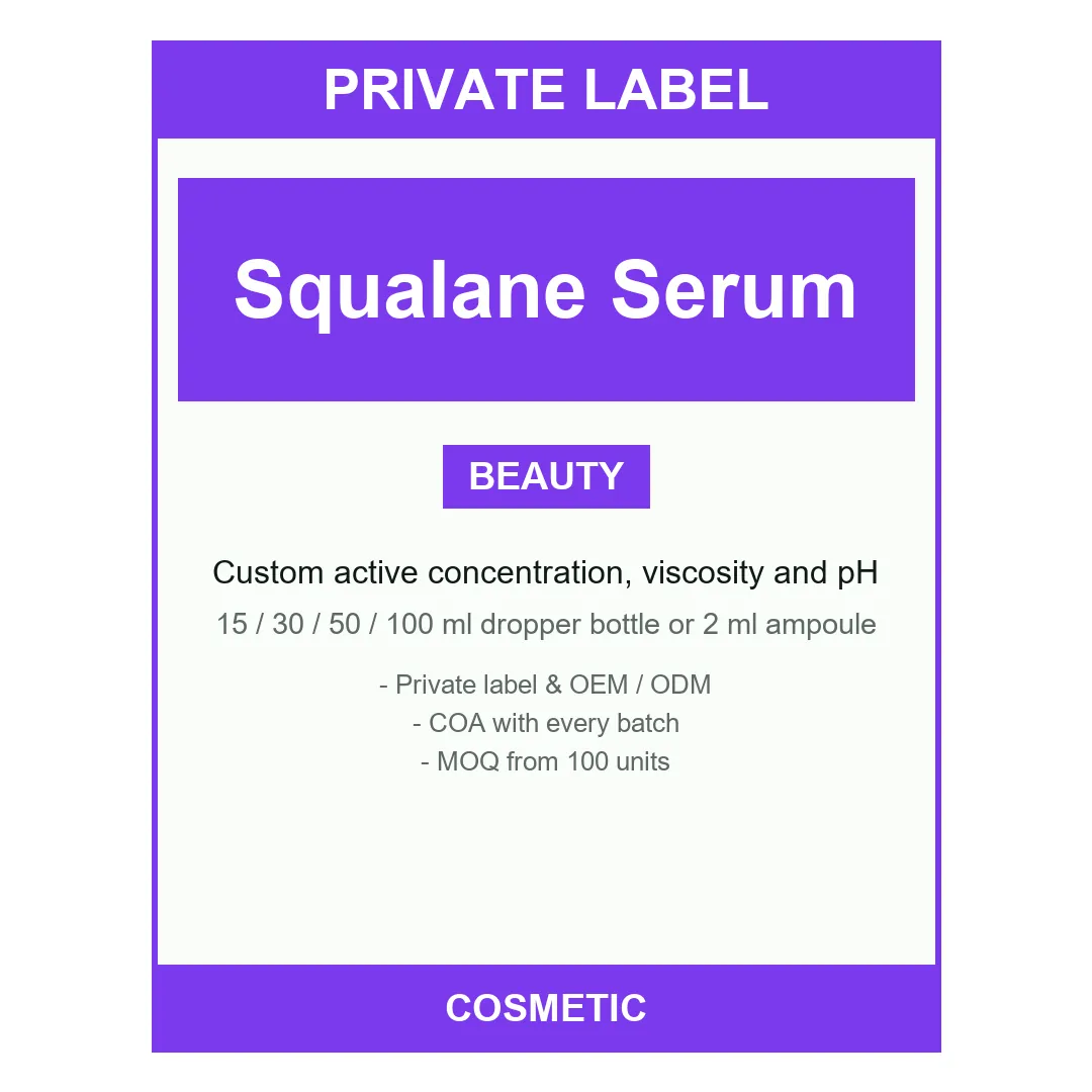 Squalane Serum — label design detail