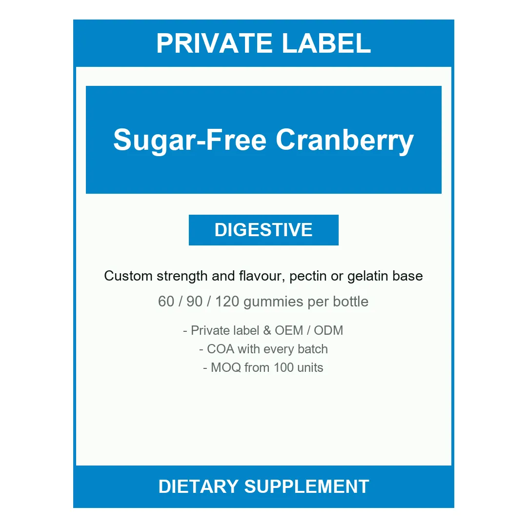 Sugar-Free Cranberry Probiotic Gummies — label design detail