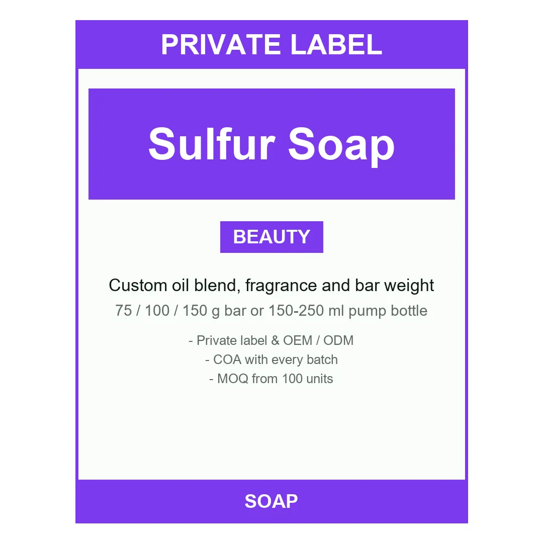 Sulfur Soap Bar — label design detail