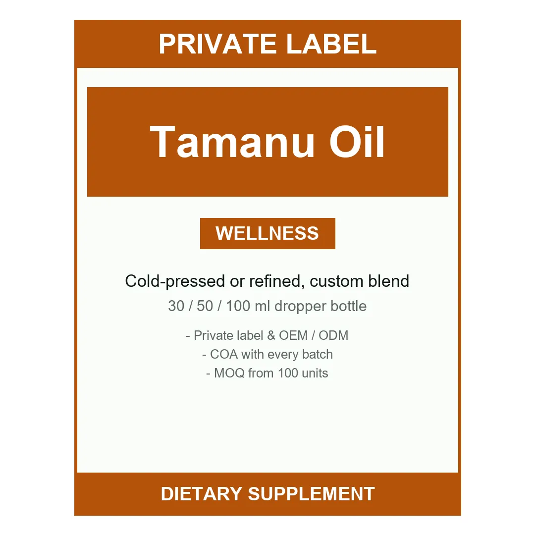 Tamanu Oil — label design detail