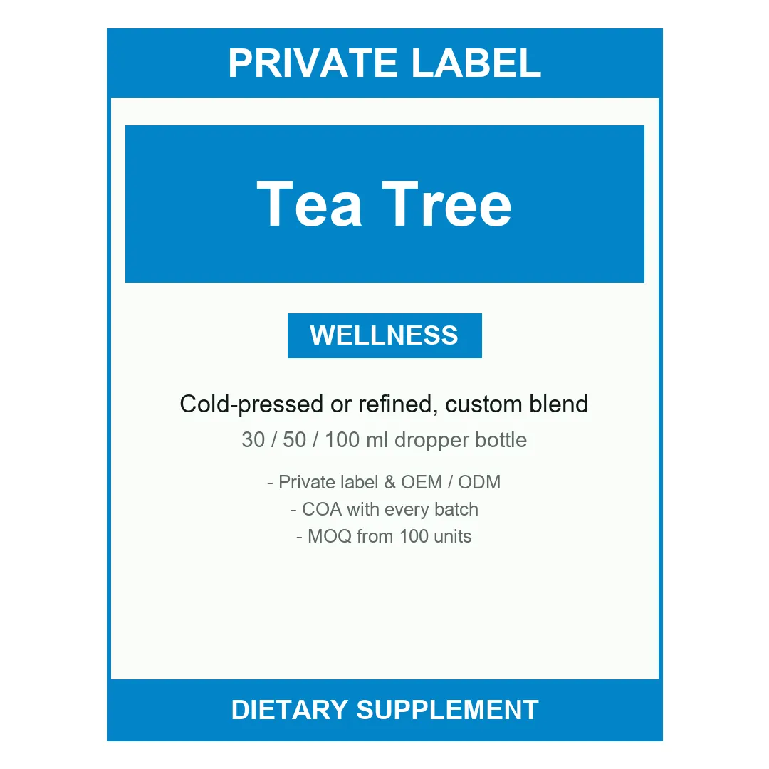 Tea Tree & Aloe Aftercare Oil — label design detail