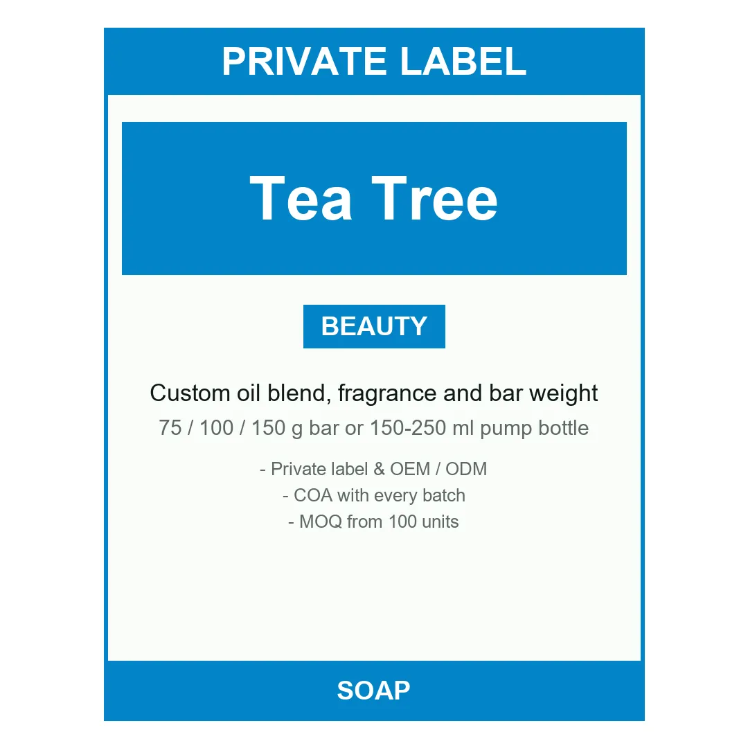 Tea Tree Body Wash — label design detail