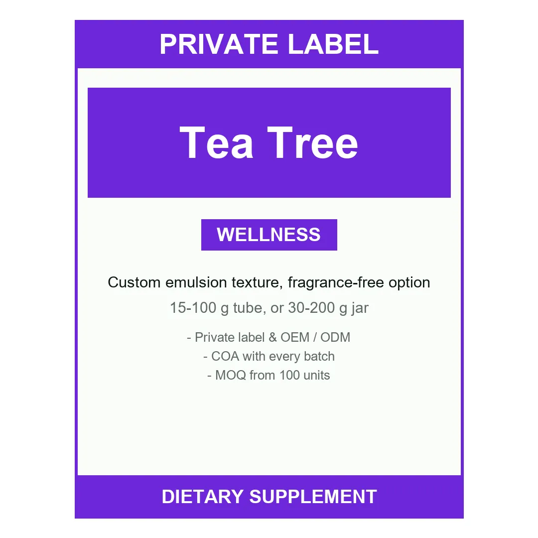Tea Tree Cream — label design detail