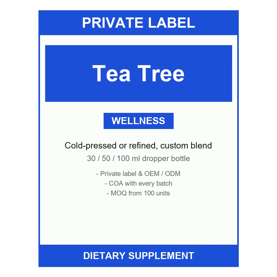 Tea Tree Oil — label design detail
