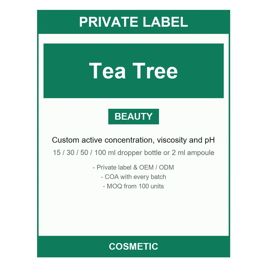 Tea Tree Serum — label design detail