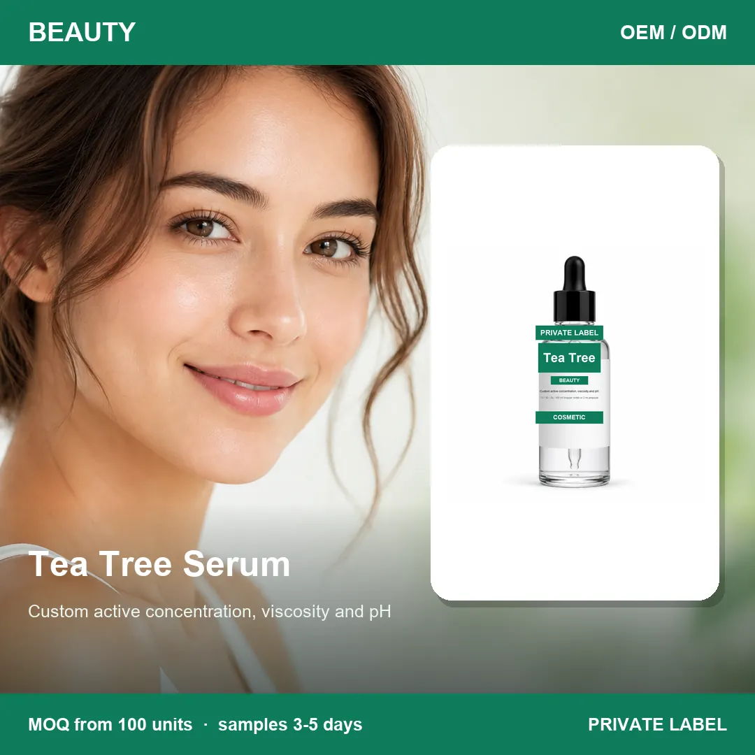 Tea Tree Serum — private-label supplement, lifestyle scene